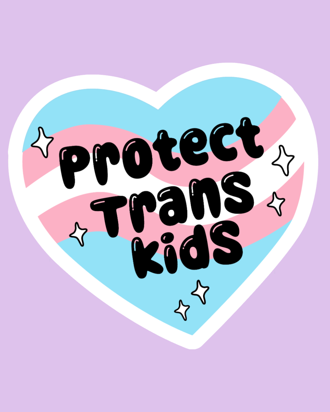 Protect Trans Kids Heart Sticker