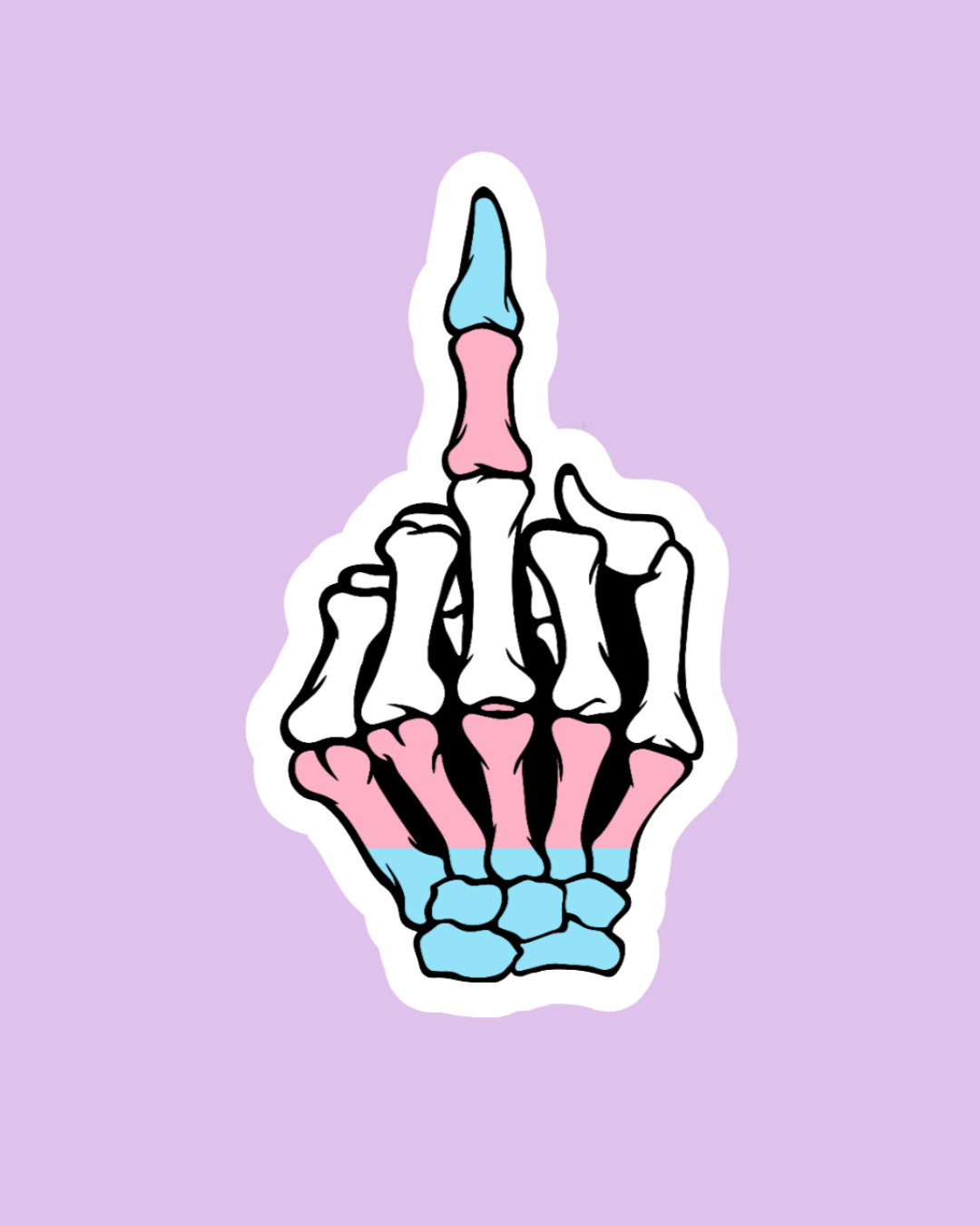 Trans Middle Finger Sticker