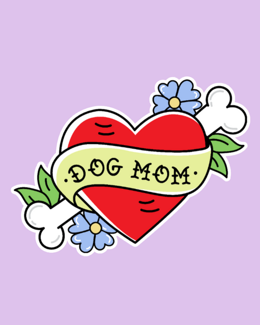 Dog mom tattoo style sticker