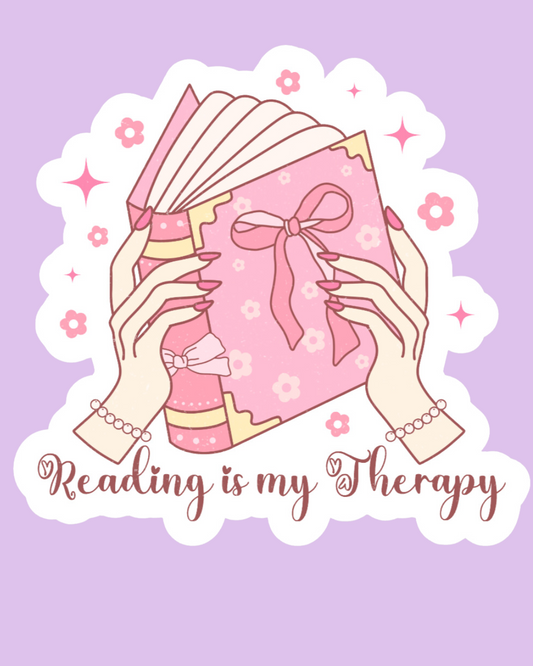 "Reading Is My Therapy" Sticker