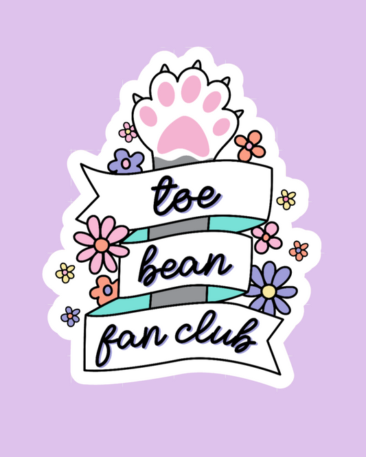 "Toe Bean Fan Club" Sticker