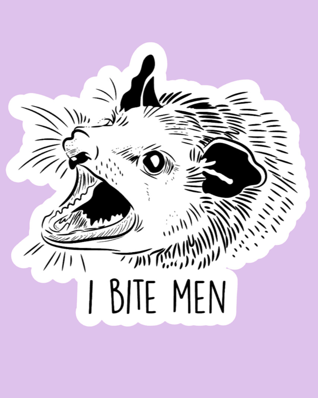 "I Bite Men" Sticker